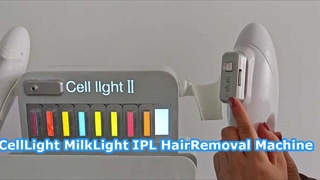 9 الطول الموجي المزدوج مقابض إزالة المسام تبييض البشرة الخلوية ضوء DPL IPL آلة